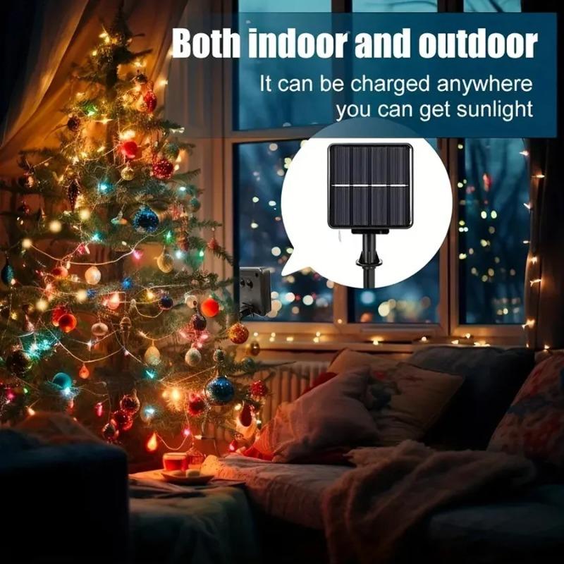 LED Solar String Lights Outdoor, Waterproof Solar Fairy Lights Copper Wire Solar Twinkle Lights for Tree Garden Party Wedding