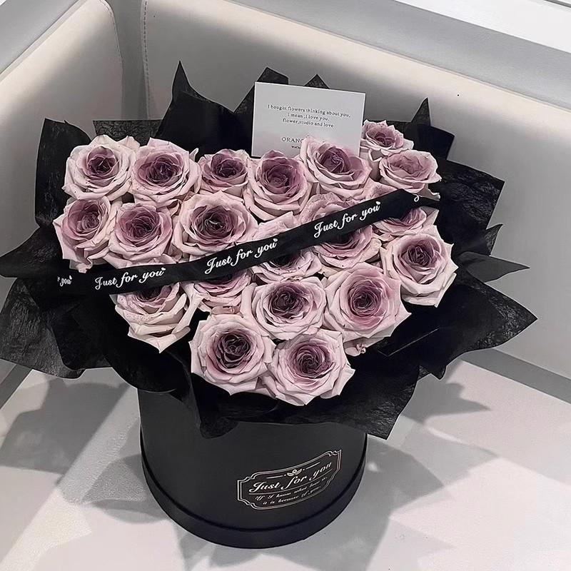 Prezent Walentynkowy Bukiet Wiecznych Róż Sos Hebanowy dla Dziewczyny Prezent Urodzinowy dla Dziewczyny