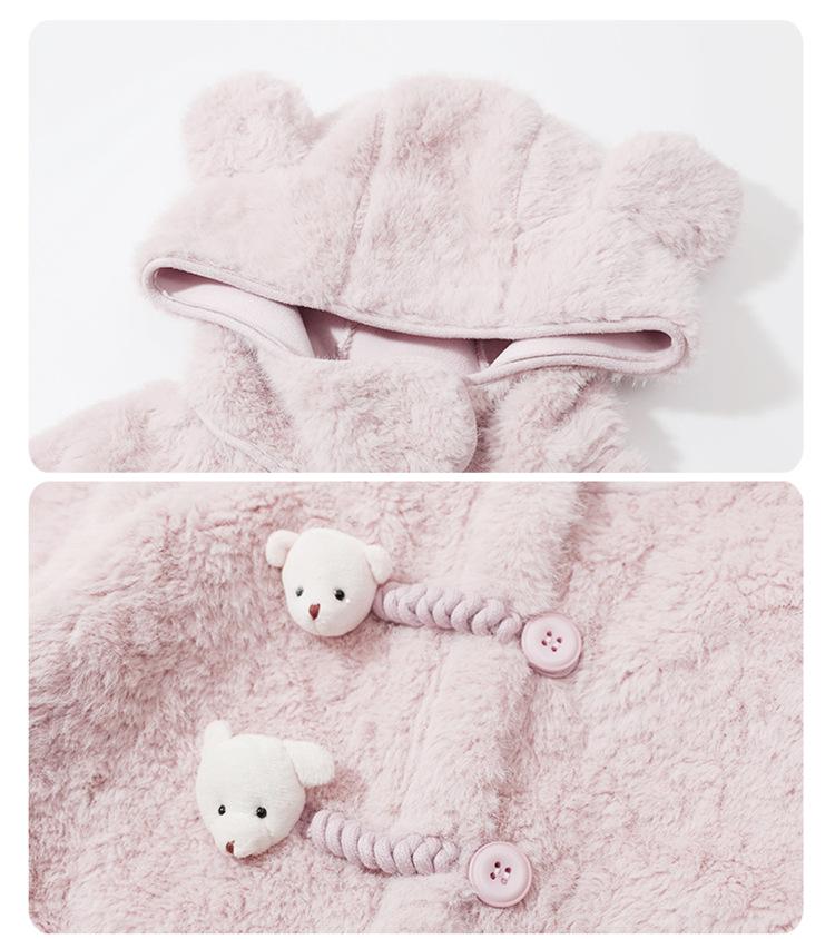2025 Girls' Fleece-lined Lambswool Coat - Stylish Autumn/Winter Sweater for Kids