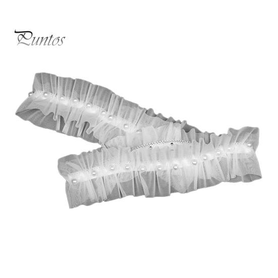 

1 пара свадебных кружевных подвязок для ног с украшением из искусственного жемчуга, свадебные подвязки, сетчатые элегантные свадебные аксессуары с цветочным принтом для женщин и девочек белый