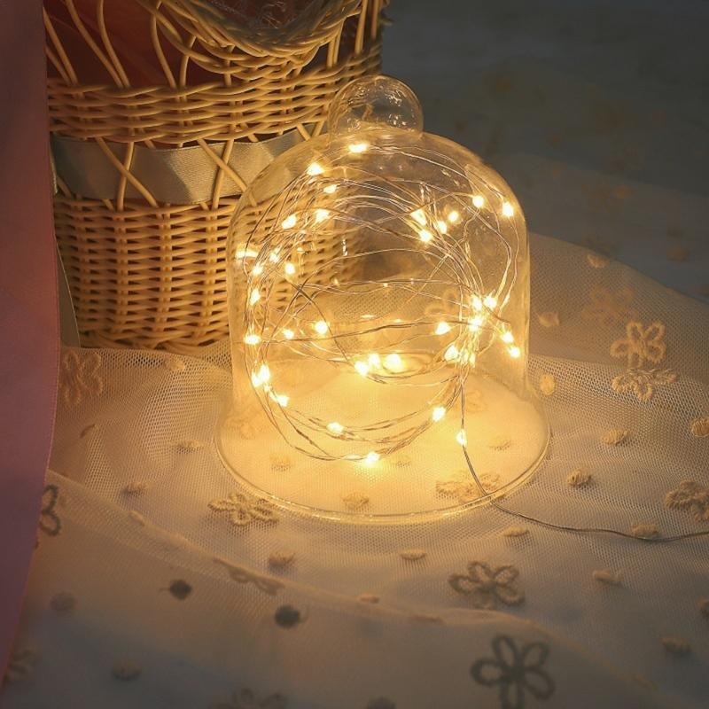 Fairys Lights Battery Operated String Lights 10 LED Mini String Lights Silver Wire Firefly Lights for Vases Bouquet