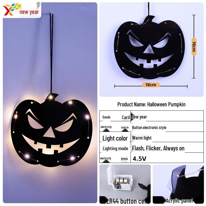 Halloween LED Pumpkin & Ghost String Lights: Spooky Room Décor with Flashing Ornaments