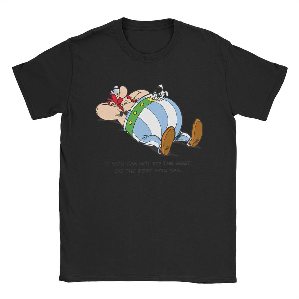 Asterixs And Obelixs Men T Shirts Vintage Tees Short Sleeve Crewneck T-Shirt Cotton Plus Size Tops