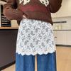 Slim-Fit Lace Layered Sweatshirt Skirt for Women - Korean Style Autumn/Winter Hip Covering Half-Skirt