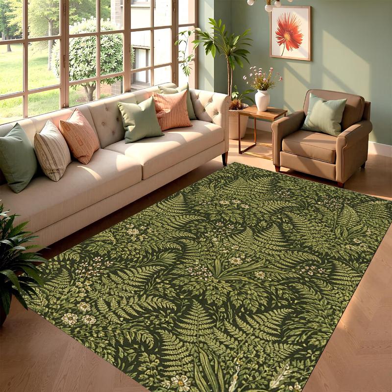 Carpet for Living Room Floral Botanical Washable Bedroom Bedside Rug Soft Non-slip Coffee Table Floor Mat Home Decoration Tapis