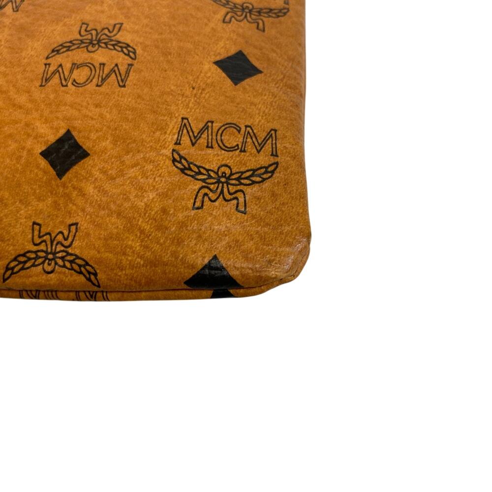 MCM Pouch clutch logo leather Vicetos business bag Brown leather Used