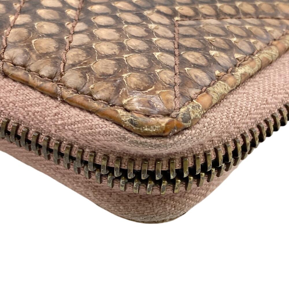 Gucci 443123 Zip Around GG Marmont Python Purse Pink Python Women Used