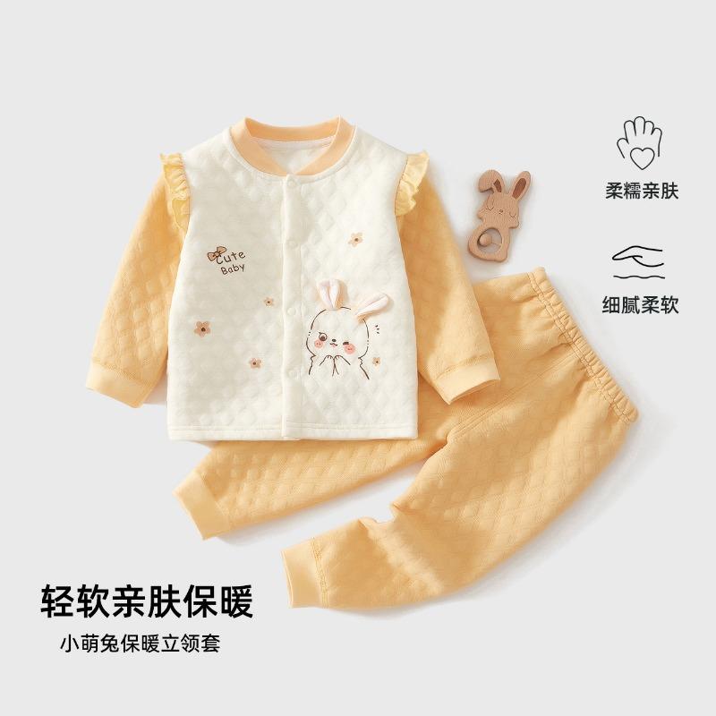 Baby Toddler Cartoon Pattern Warm Long Sleeve Thermal Underwear Two Piece Set