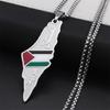 Collane d'Oro/Argento Collana di Mappa della Palestina alla Moda Collana in Acciaio Inossidabile