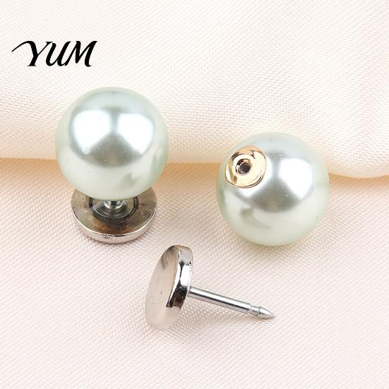 Clothes Fixing Clips for Necklines 5Pcs Fake Pearl Buttons Clothing, Removable Decorative Brooch Pins, No Cardigan Closure Fasteners Sew Safety