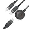 Kabel 3W1 Acefast C6-11 Usb-C - 2X Usb-C / Qi 480Mb/S 100W 1.2M - Czarny