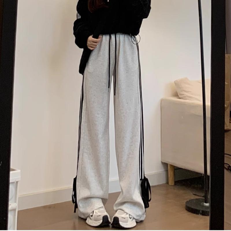 

Женские весенние и осенние новые свободные повседневные с высокой талией белые серые черные синель спандекс 3XL