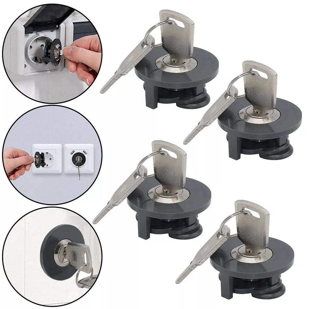 1/4PCS Reusable Furniture Lock With Key Zinc Alloy Display Cabinet Locks For Cabinet Drawer Office Lockers Household Hardware