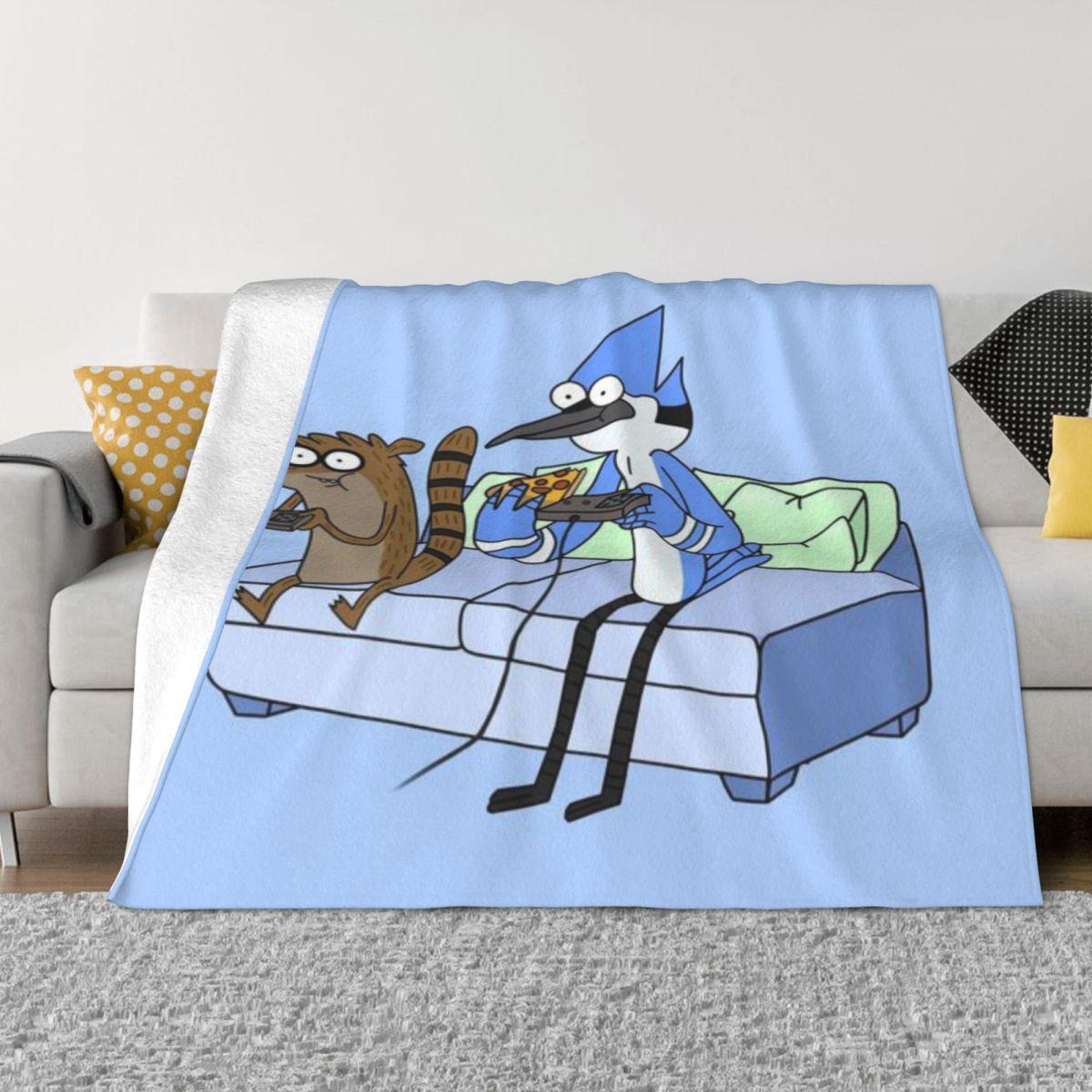 

Mordecai And Rigby Pizza And Video Games Personalized Gift An Ultra-Soft Micro Fleece Blanket 30x40in