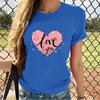 Women's Casual Fashion Large Yards Of Love Print Round Neck T-shirt