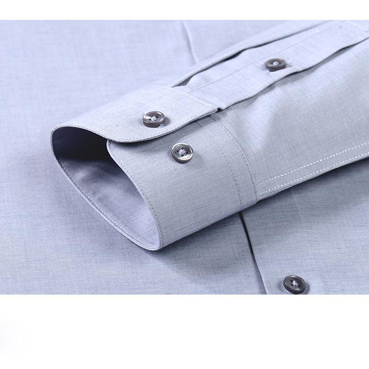 High Quality Modal Linen Business Mens Formal Shirts Long Sleeve  Elastic Solid Comfortable Male Dress Shirt