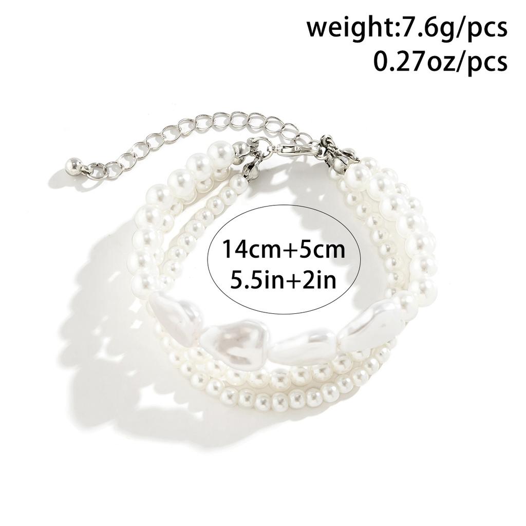 Accessories, Retro Imitation Pearls Stacked With Baroque Necklaces, Niche Round Bead Chains, Versatile Necklaces For Women