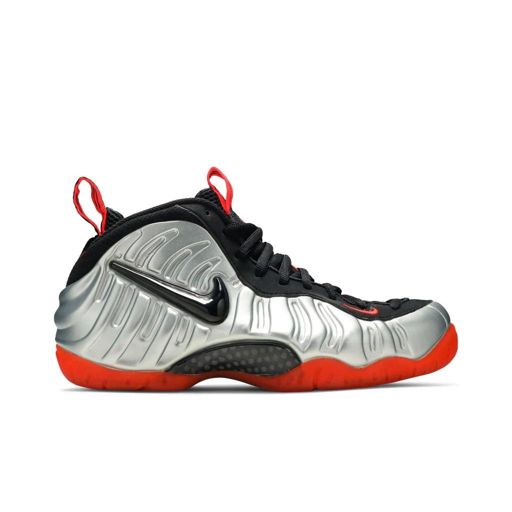 Nike Air Foamposite Pro 'Crimson' (Unisex) Mtlc Platinum / Blk-Brght Crmsn Basketball Shoes 624041 016