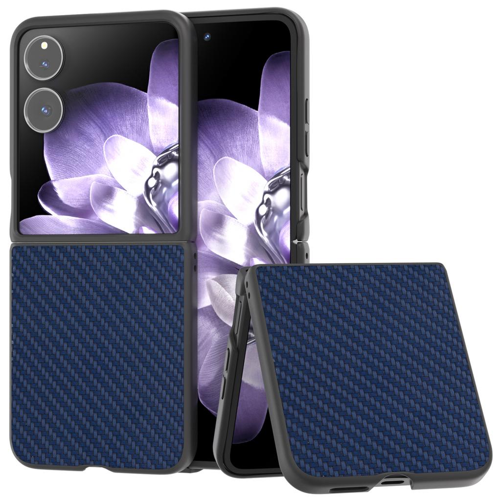 For Xiaomi Mix Flip 5G Case Carbon Fiber Texture PU+PC Phone Cover