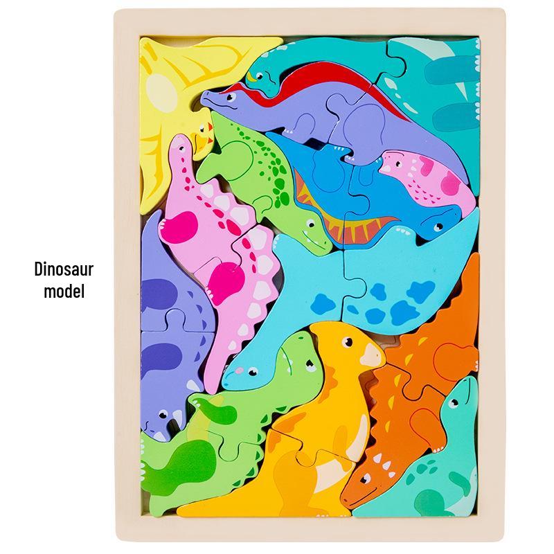 3D Cartoon Puzzle: Large Wooden Building Blocks for Kids 3-6