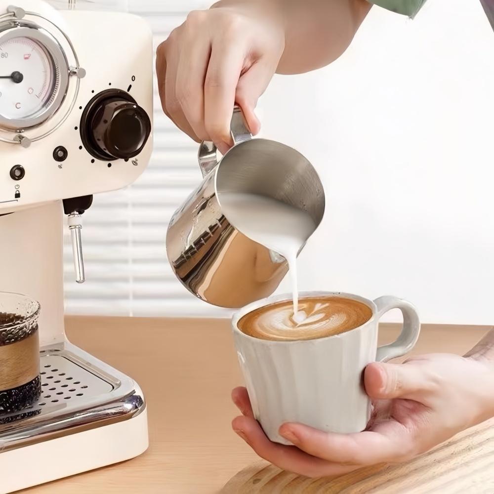 

1pc pulling cup, stainless steel scale measuring cup, Thai style pulling cup utensil, pointed nose artifact, coffee drinking ute 350ml серебряный