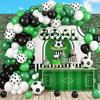 114 Stück Fußball Party Ballon Girlande Set, Grün Weiß Schwarz Fußball Ballonbogen für Sport Geburtstag Dekorationen Innen Außen