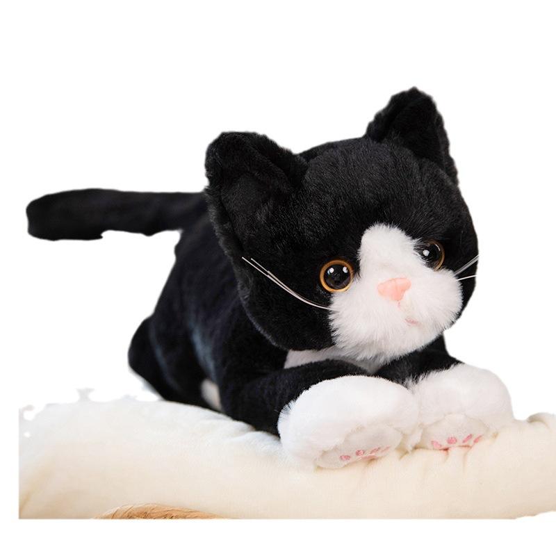 Simulation Cat Toy Cute Kitten Plush Doll Child Soothing Companion Pet Throw Pillow