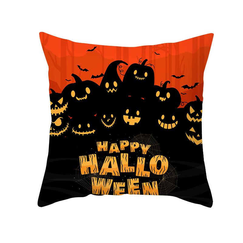 Halloween Spider Pumpkin Castle Print Cushion Cover Home Living Room Sofa Decoration Polyester Pillow Cover 45x45cm