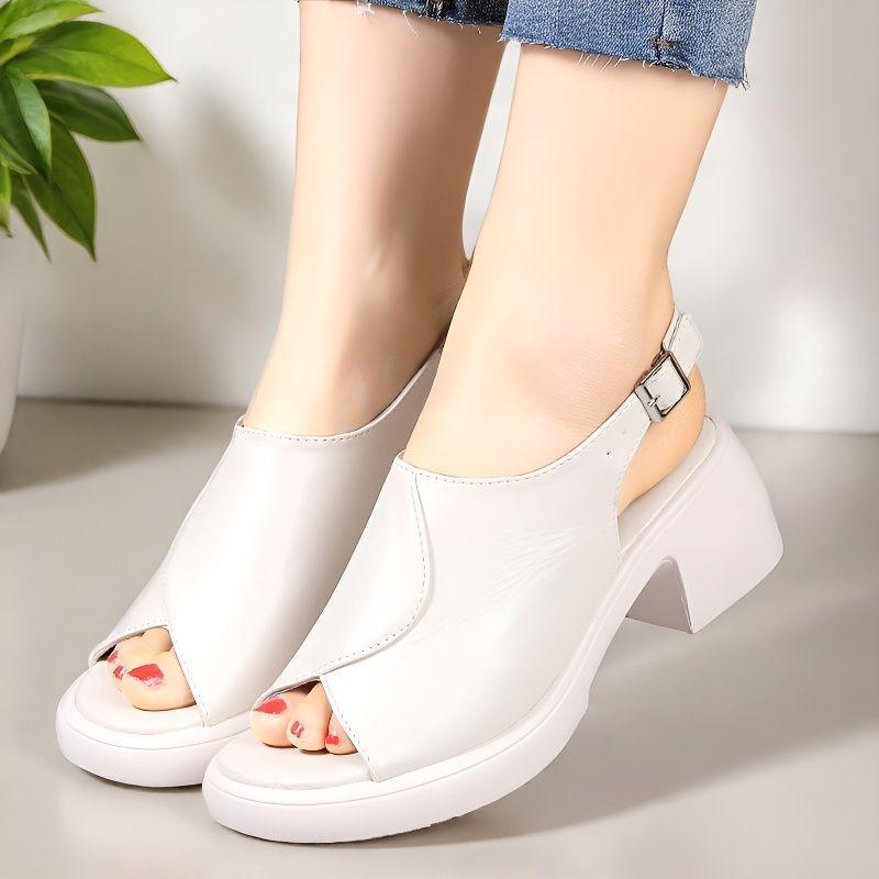 New slope heel sandals women's muffin thick-soled summer wear fashionable soft-soled fish mouth high heels