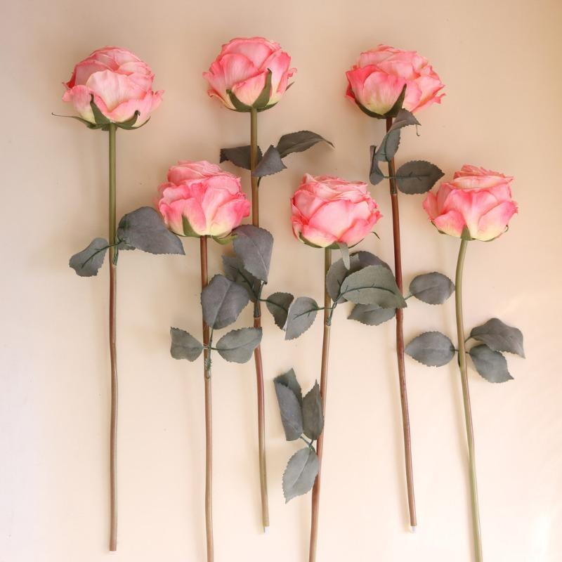 Róże Pieczone Ogniskiem Sztuczny Kwiat z Zwęglonymi Krawędziami Oszałamiający Dodatek do Wystroju Domu Rekwizyty do Fotografii Ślubnej