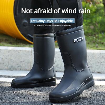 Chaussures de Pluie en Caoutchouc pour Homme Neige Antidérapantes Chaussures pour Homme Hiver Imperméables Bottes pour Homme Chaudes Doublées Polaire Bottes en Caoutchouc pour Homme Botte de Pêche