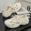Men's new comfortable and trendy fashion daily casual round head thick sole color matching hole shoes breathable bag head men's shoes