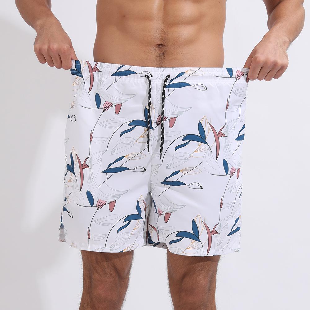 Crazy Muscle Summer Men's Printed Double Layer Plus Size Beach Shorts