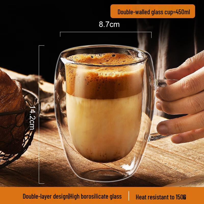 

Double Wall Glass Tea Mug with Handle