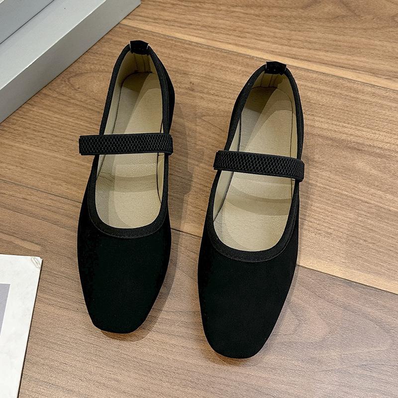 Fashion Mary Jane Single Shoes Thick Heel Shoes Elegant Classic Retro Square Toe Comfortable Soft Shallow Cut Low Heel Women's Shoes