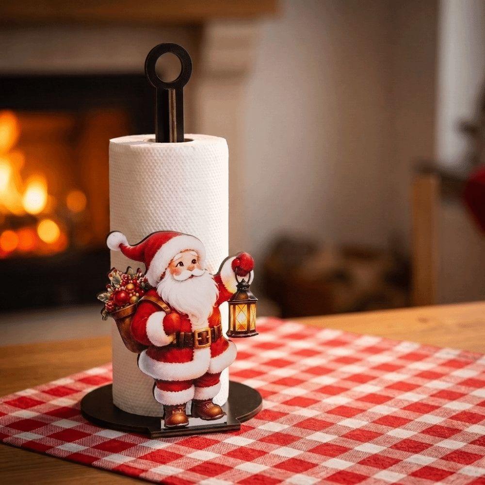 2D Flat Roll Paper Towel Holder Wooden Vertical Napkins Rack Paper Towel Holder  Christmas Gifts