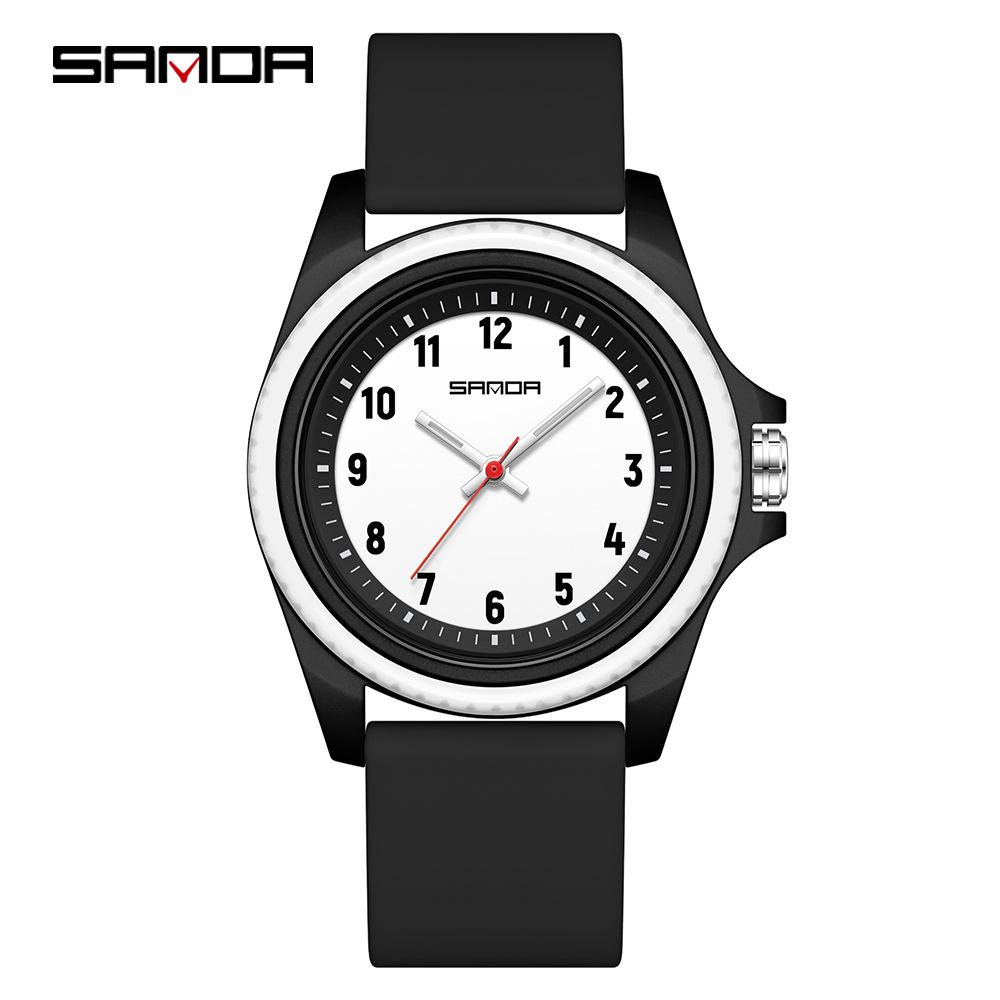 Sanda Unisex Waterproof Quartz Watch for Students - Simple, Versatile Design for School and Exams