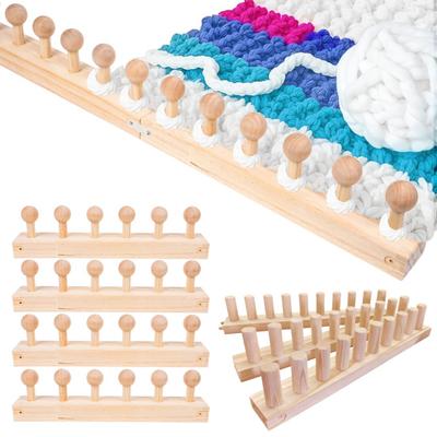 Klobige Garn Decke Webstuhl Verstellbarer Webstuhl Holzstiftrahmen Garn Decke Strickwebstuhl für DIY Überwurfdecken