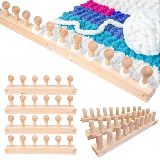 Klobige Garn Decke Webstuhl Verstellbarer Webstuhl Holzstiftrahmen Garn Decke Strickwebstuhl für DIY Überwurfdecken