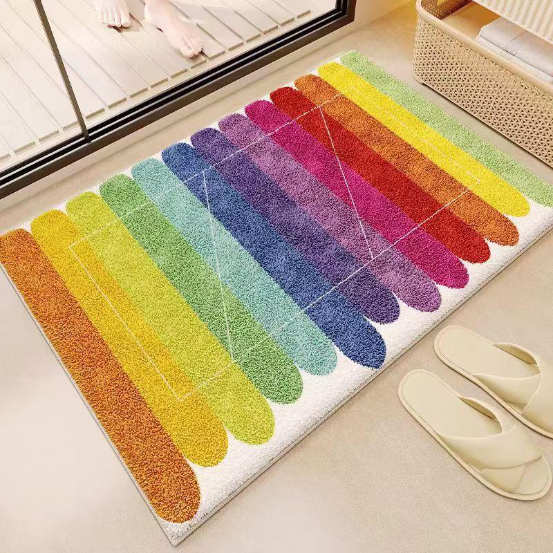 Non Slip Floor Mat Irregular Carpet for Household Bathroom Wet Dry Separation Floor Mat for Bathroom and Toilet