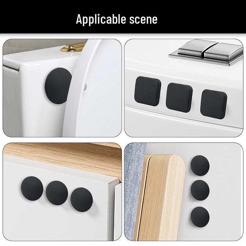 Thickened Square Glossy Rubber Door Handle Anti-Collision Pad and Stopper