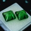Natural Tsavorite Green Garnet Square Cut 20.00 Ct   Pair Gemstones
