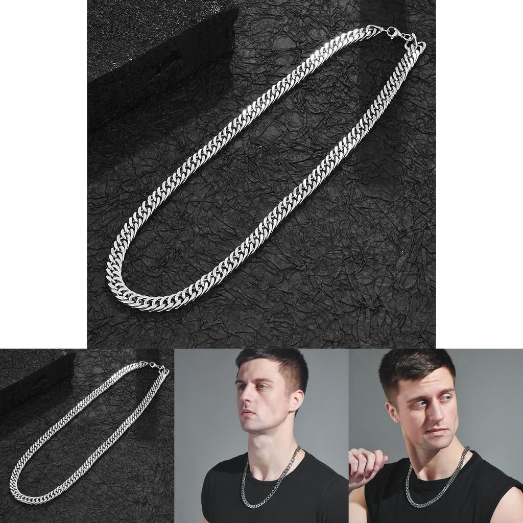 Stilvolle Retro kubanische Gliederkette für Herren mit kühnem, dickem Titanstahldesign