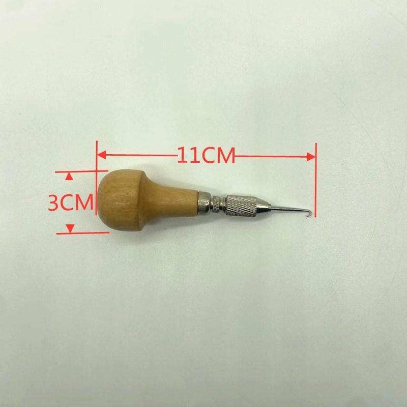 Handmade Badminton Racket Stringing Tool Wooden Handle Press Hole Pulling Hook Practical DIY Badminton Equipment Stringing Kit