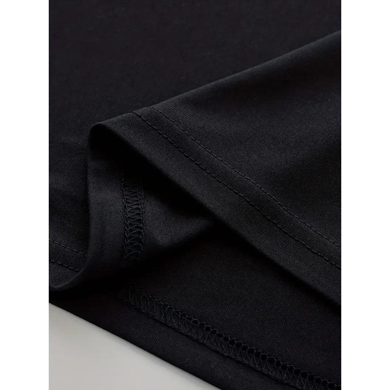 Tailles européennes T-shirt décontracté à manches courtes pour homme avec design de lettres unique - Polyester respirant, col rond, haut mode été