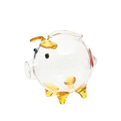 Niedlicher Cartoon-Sparschwein-Sparschwein Handgemacht Mehrzweck-Glas-Sparschwein Praktisch Sichtbar Münzen Sparbox Schreibtisch