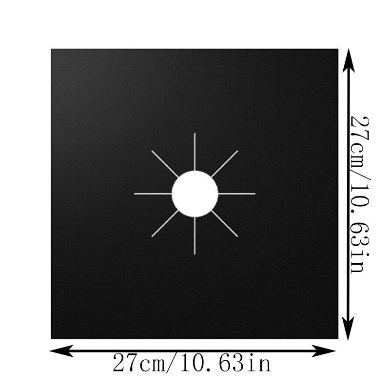 4pcs 27cm/ 10.63in Teflon Gas Stove Protection Pad Oil Dirt Prevention Pad