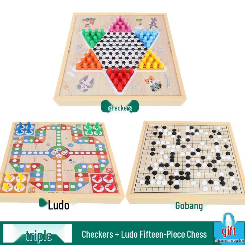 Magnetic 5-in-1 Game Board: Go, Five-in-a-Row, Flying Chess, Checkers, Chinese Chess - Educational Fun for Kids