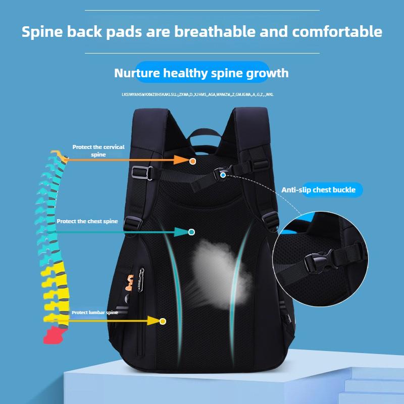 Large Capacity Boys School Backpack Lightweight Breathable Bookbag for Elementary Middle School New Kids Casual Backpack Design