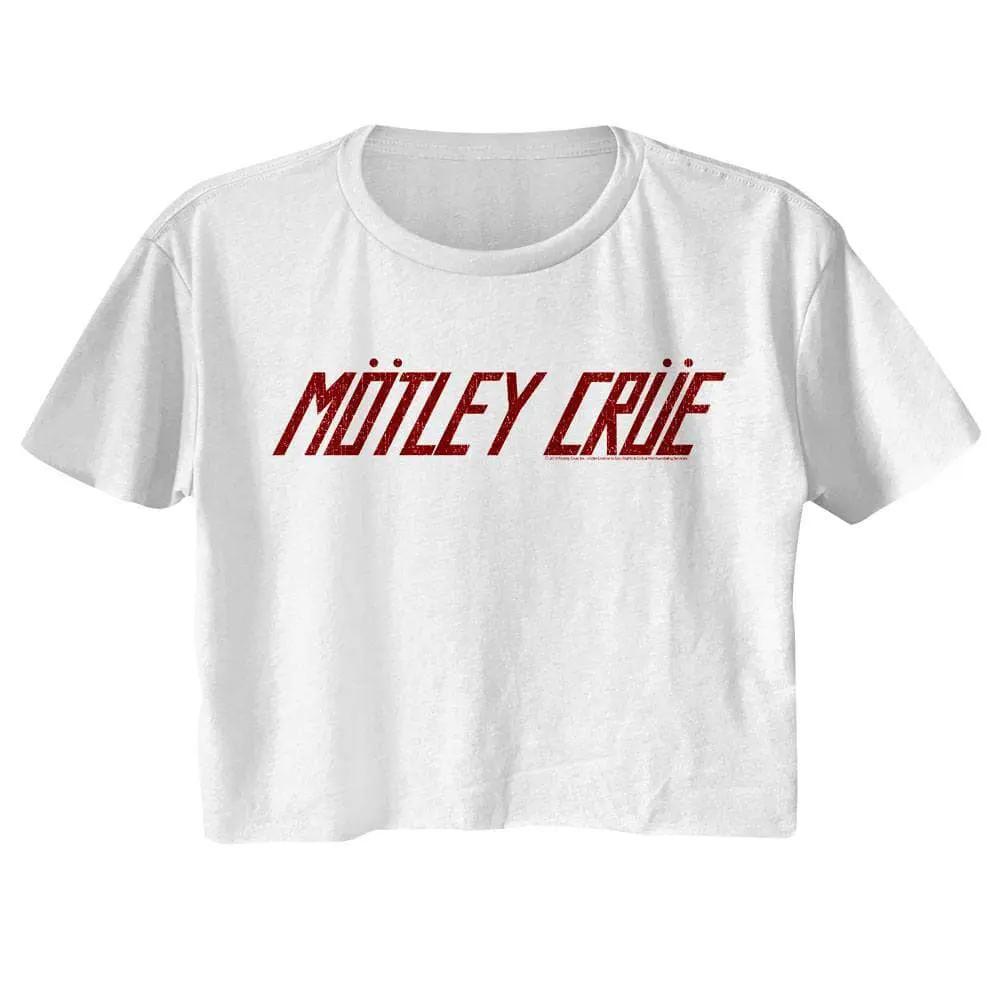 Motley Crue Rockband Logo Damen Crop T-Shirt Album Konzert Festival Top Merch